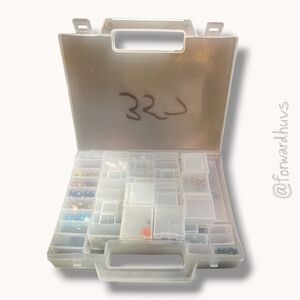 Mixed Bead Lot Jewelry Making Craft Supplies Clear Storage Organizer Box
